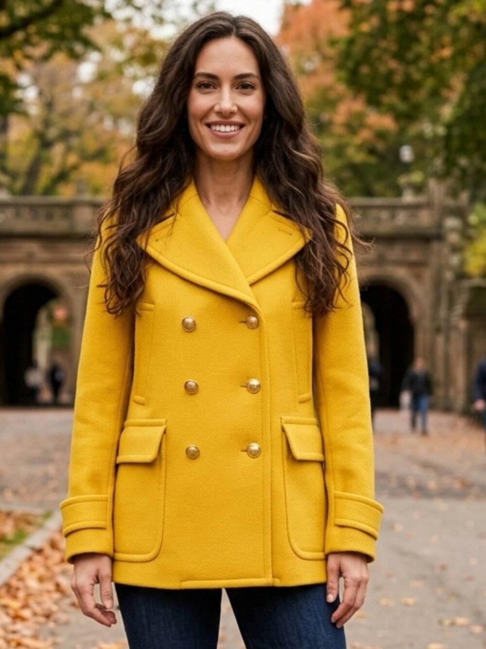 J.Crew Majesty Peacoat Italian Stadium-Cloth Wool Yellow Size 4